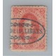 ARGENTINA 1864 GJ 19b RIVADAVIA ESTAMPILLA DE 1ra TIRADA CON VARIEDAD DOBLE IMPRESION TOTAL Y MATASELLO PASO DE LOS LIBRES CORRIENTES DE LUJO